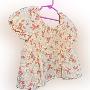 Floral Kids Top - Cream and Pink